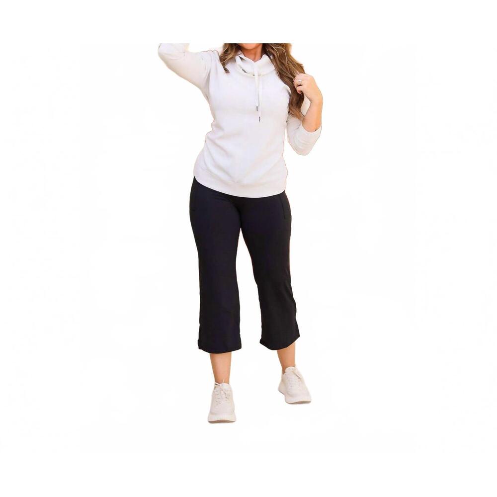 NEW JULIA ROSE gabriella high waisted gaucho pant in black